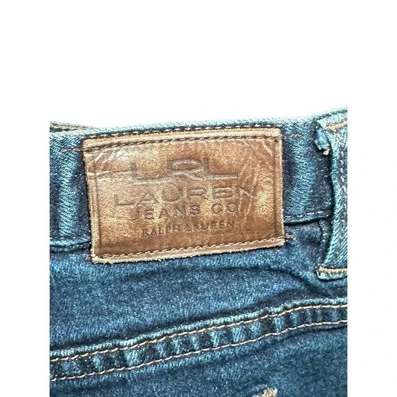 LRL Lauren Ralph Lauren Women's Blue Straight Leg Jean Size 14 - Picture 5 of 12